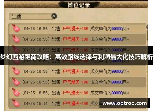 梦幻西游跑商攻略：高效路线选择与利润最大化技巧解析